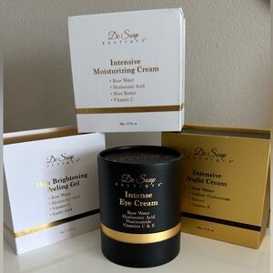 De Soap Skincare Set Collection Moisturizing, Peel Gel, Eye Cream & Night Cream
